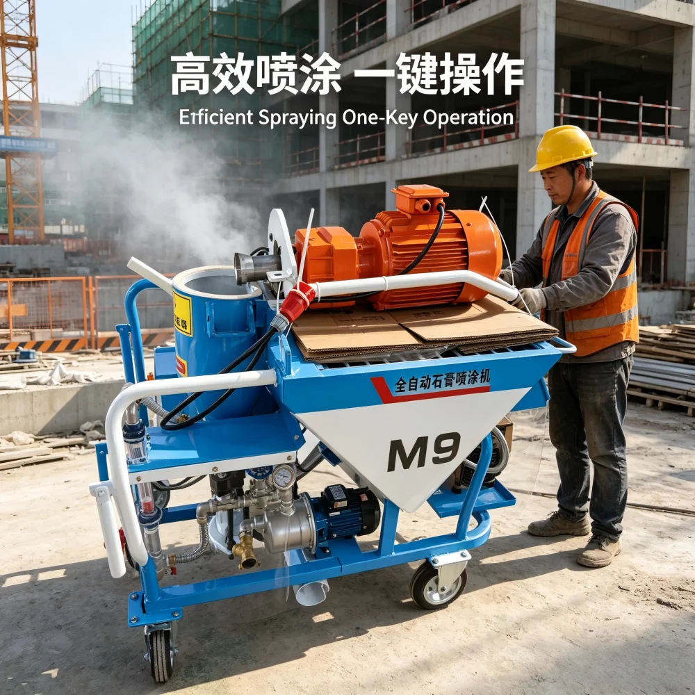 Electric Gypsum Plaster Spray Machine Automatic Wall Smoothing Plastering Device