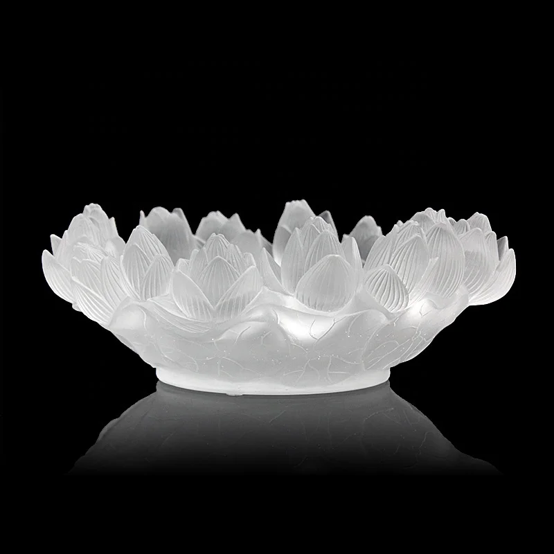 Prato de fruta de cristal artesanal de lótus, design de decoração de casa prato/prato de frutas