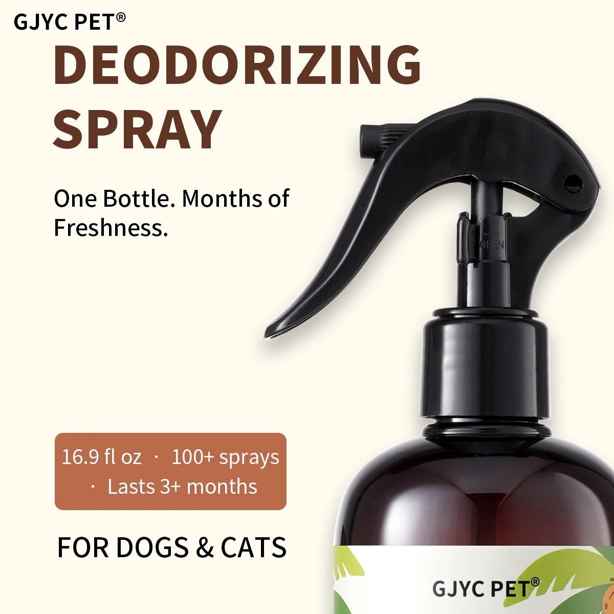 500ml Natural Pet Deodorizing Spray Coconut Scent Long Lasting Pet Safe Odor Eliminator Refreshing for Dogs Cats Daily Grooming