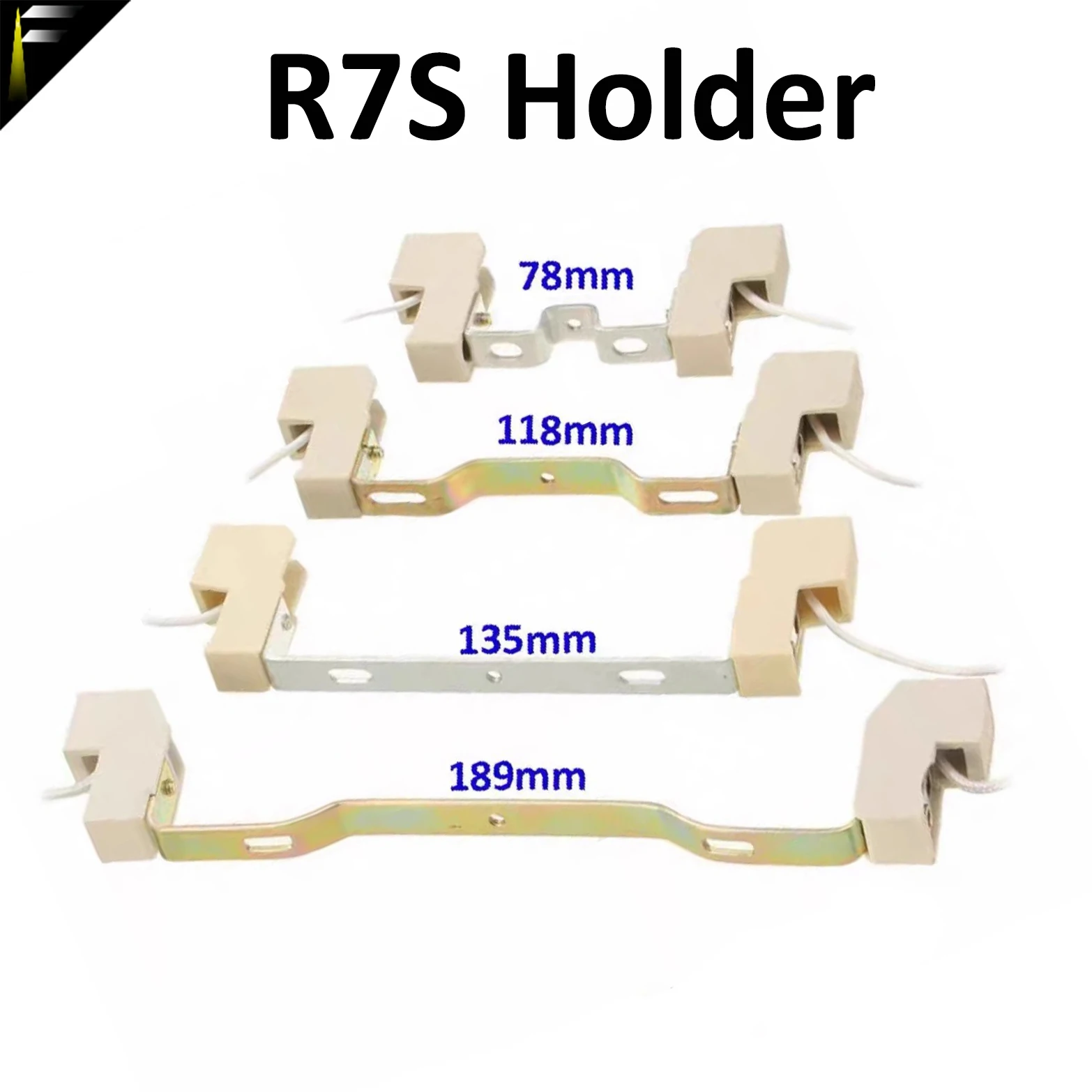 R7S Lamp Holder Solar Bracket Iodine Tungsten Lamp Tube Double-Ended Ceramic Base Holder R7S Metal Halide Lamp Cap Iodine Tungst