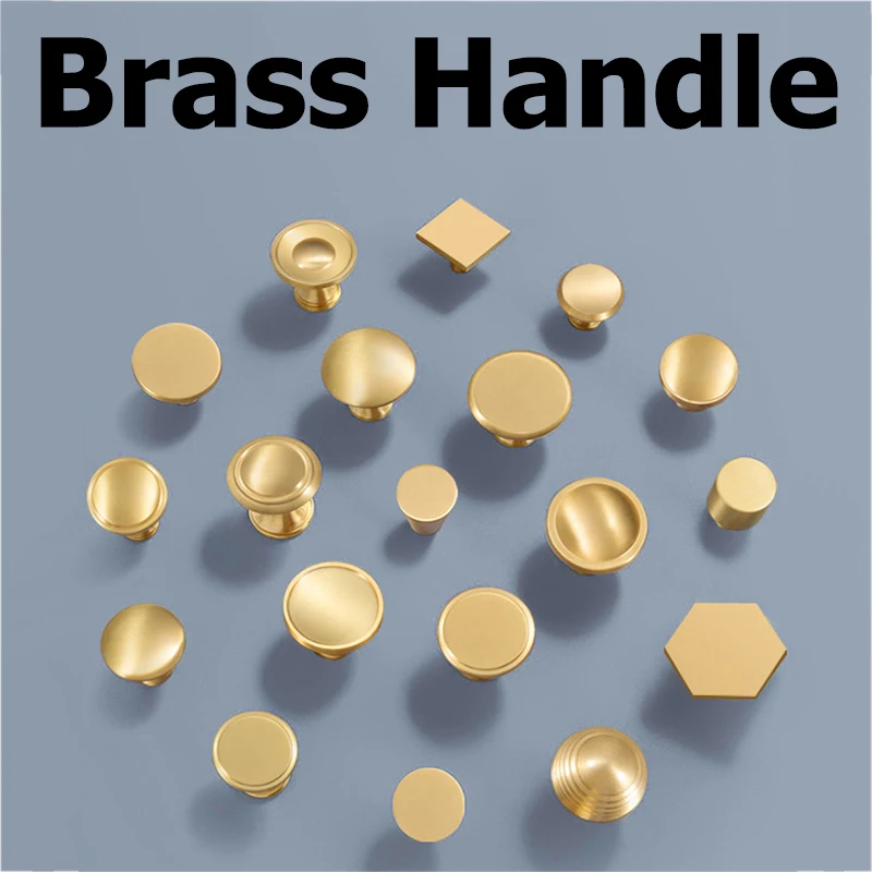 Brass Furniture Handles Copper Cabinet Knobs Wardrobe Dresser Drawer Knobs Kitchen Cupboard Chinese Style Door Handle Pulls