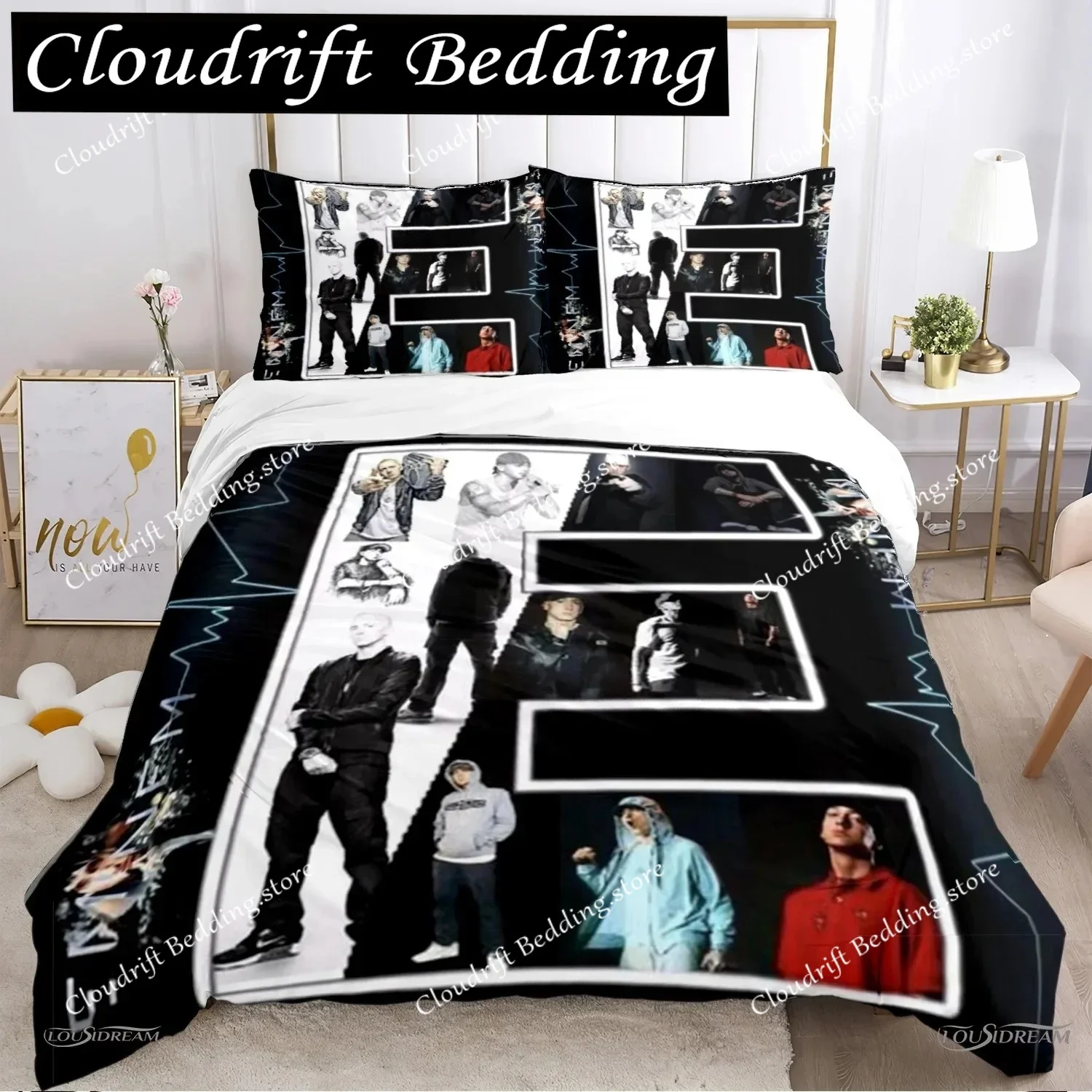

Eminem Hip-hop Singer All Season Duvet Cover Comforter Bedding Sets Soft Quilt Cover and Pillowcases SingleDoubleQueenKing