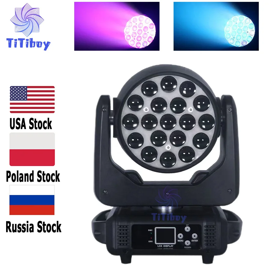 

0 налог, 1 шт., 19x15 Вт, светодиодная Подвижная головка, луч RGBW, светящаяся Подвижная головка, Фотооборудование для диджея, оборудование для концертов