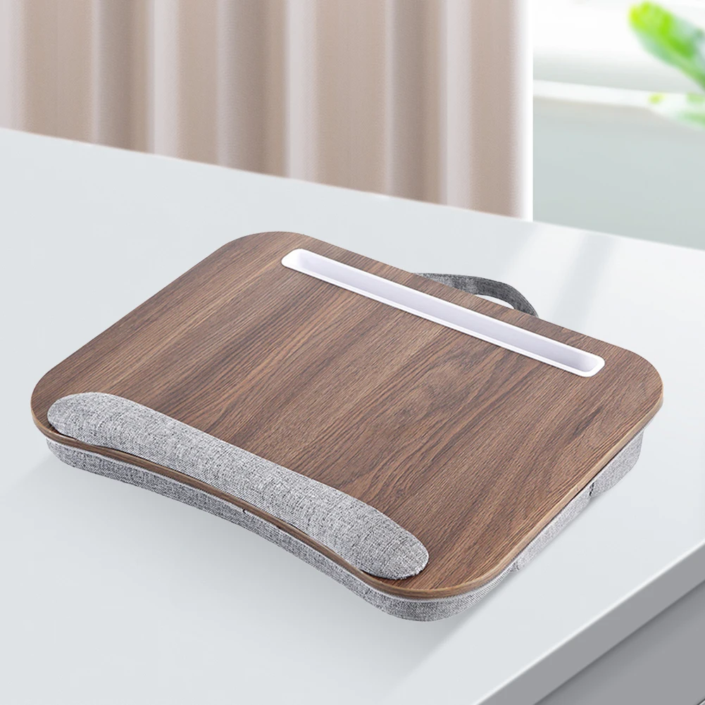 Tragbarer Laptop-Schreibtisch mit Kissen, Kissen, Heimbüro, Schoßschreibtisch, Laptop-Schoßtisch, passend für Laptops bis zu 15,6 Zoll