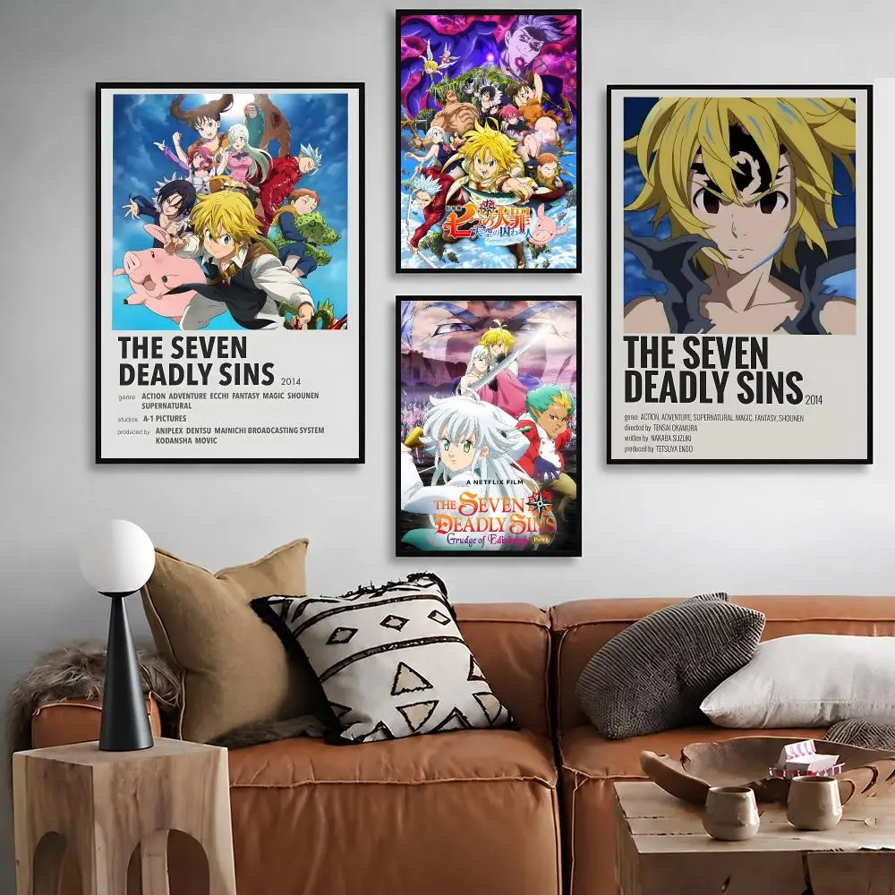 Anime The Seven Deadly Sins   Character Print Japanese Graphic Streaming Film Style Wall Artwork Bedroom Decor Poster