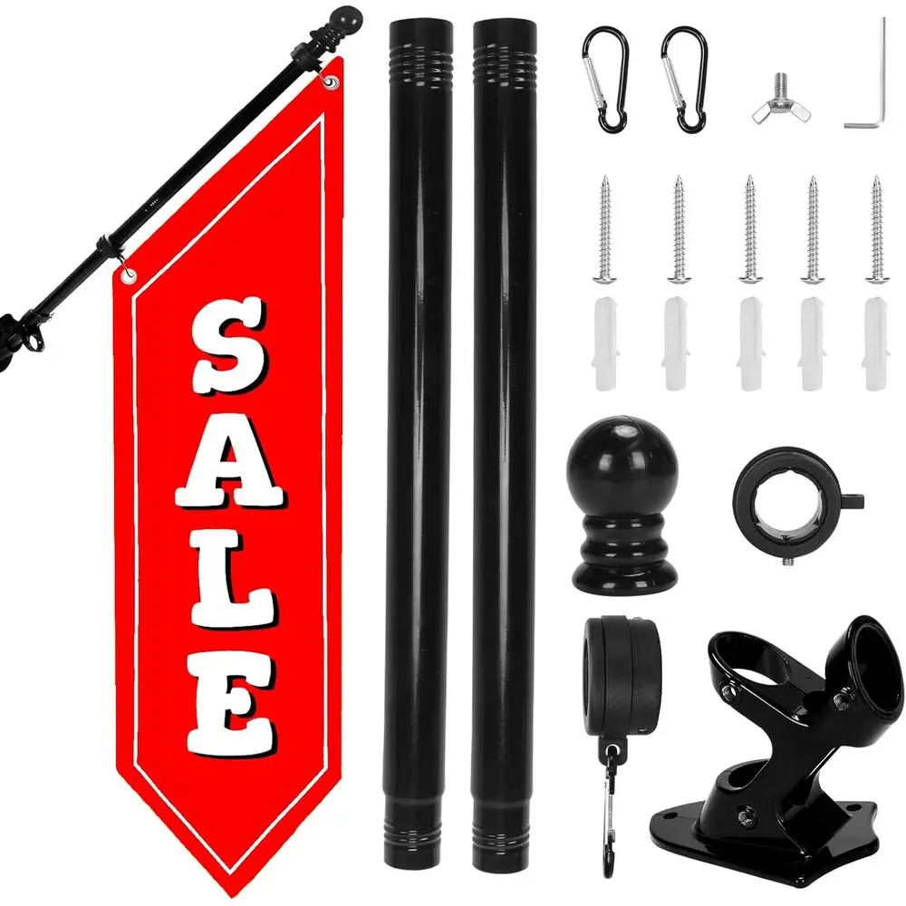 

Heavy-Duty Double-Sided 42x12 SALE lag Banner or Storeront – Outdoor BusinAdvertising Sign with Metal Bracket & Pole Kit – Weath