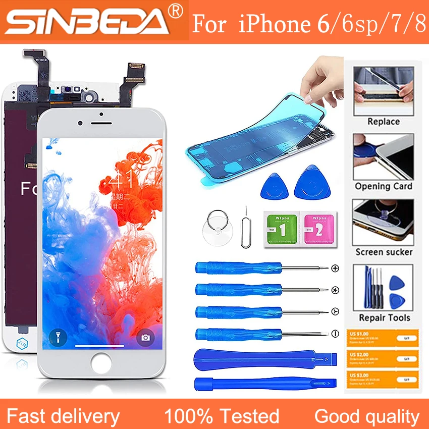 

New Domestic Tested LCD For iphone 6 6SP 7 8 LCD Display 3D Touch Digitizer Assembly For iPhone 6S 7 8 Plus LCD Pantalla Replac