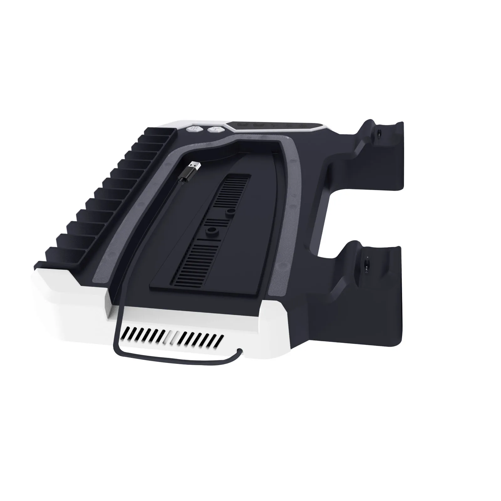 수직 스탠드 RGB 냉각 스테이션, PS5 프로 콘솔 베이스, 거치대 듀얼 충전 도크, PS5 /PS5 슬림 디스크 및 디지털 에디션용