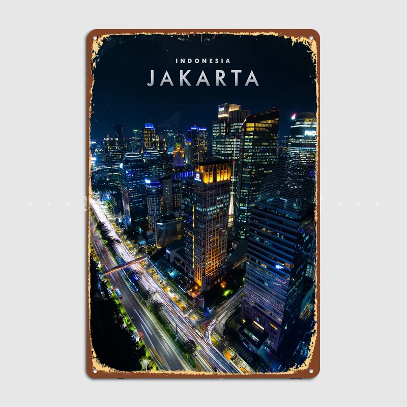 Jakarta Metal Custom Sign Living Room Wall Indoor Decor Room Decoration Bedroom Posters Home Decor