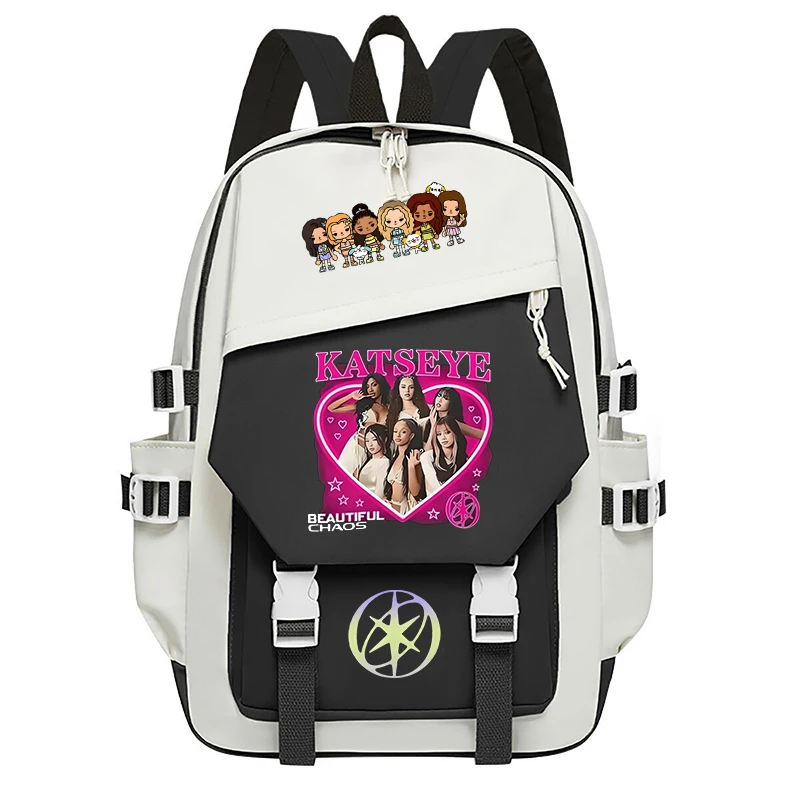 Hot Katseye Beautiful Chao Print Gir'ls Boy's Back To School Book Bags,Teenager Student Backpack Women's Travel Laptop Bagpack