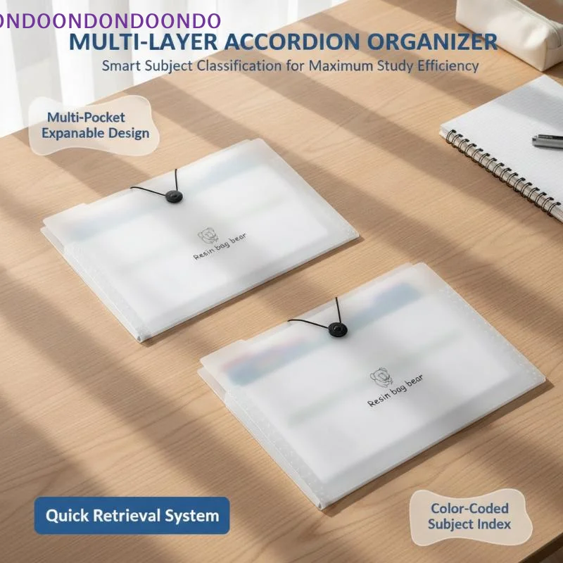 Expandable A4 File Organizer With Colored Tabs Large Capacity For Students Storing Test Papers And Study Notes