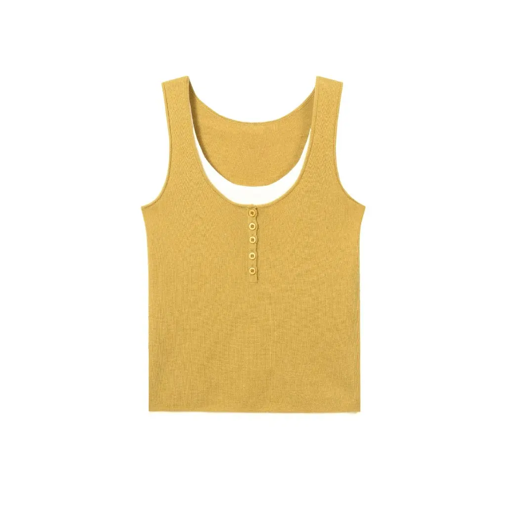 

Women's Merino Wool Vest Contrasting Color Fake Two-Piece Knitwear Early Autumn Top Outer Wear 25 New Style Innerwear