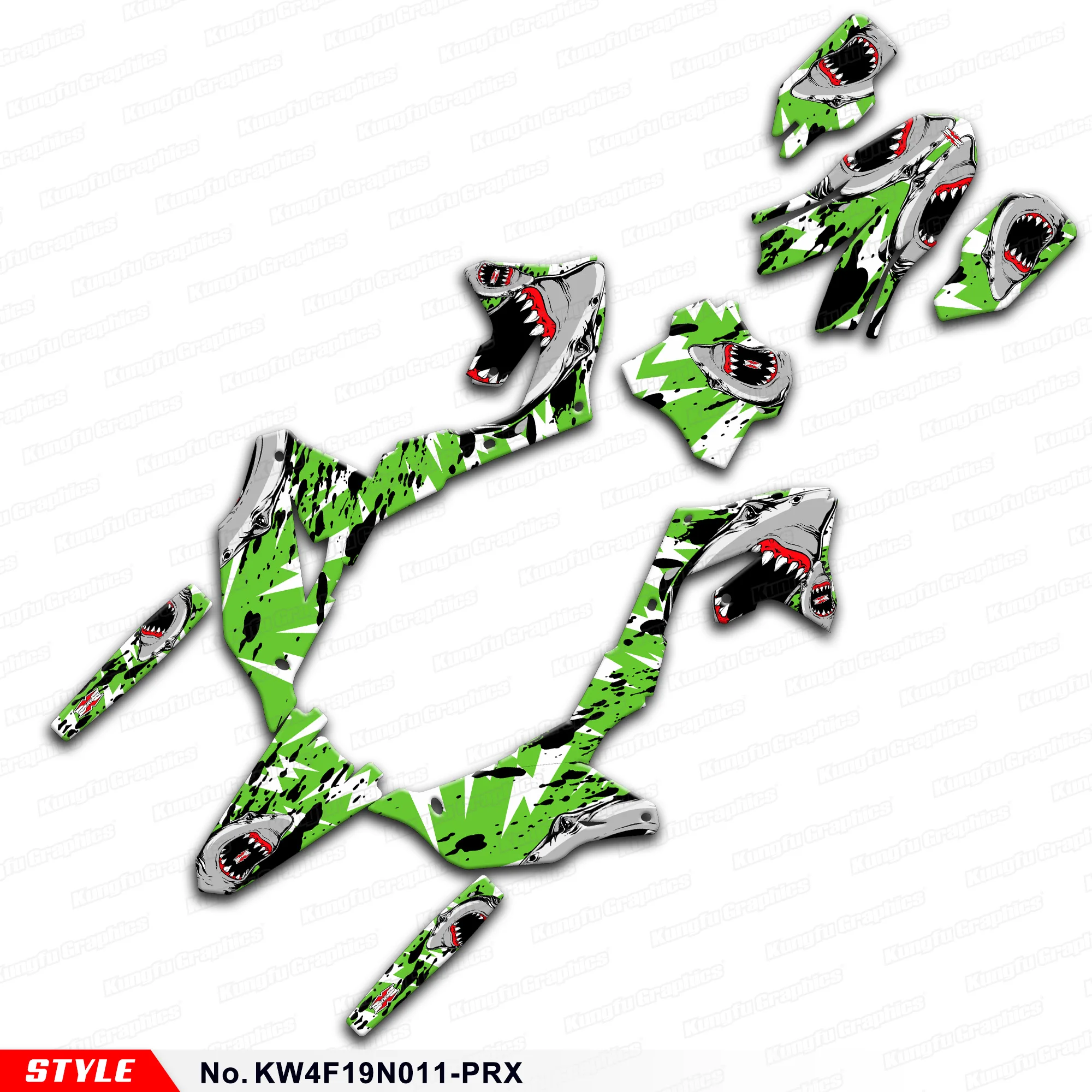 Racing Graphics Wrap Design for Kawasaki KX450F KX450X KX250F KX250X 2019 2020 2021 2022 2023 2024, KW4F19N011-PR