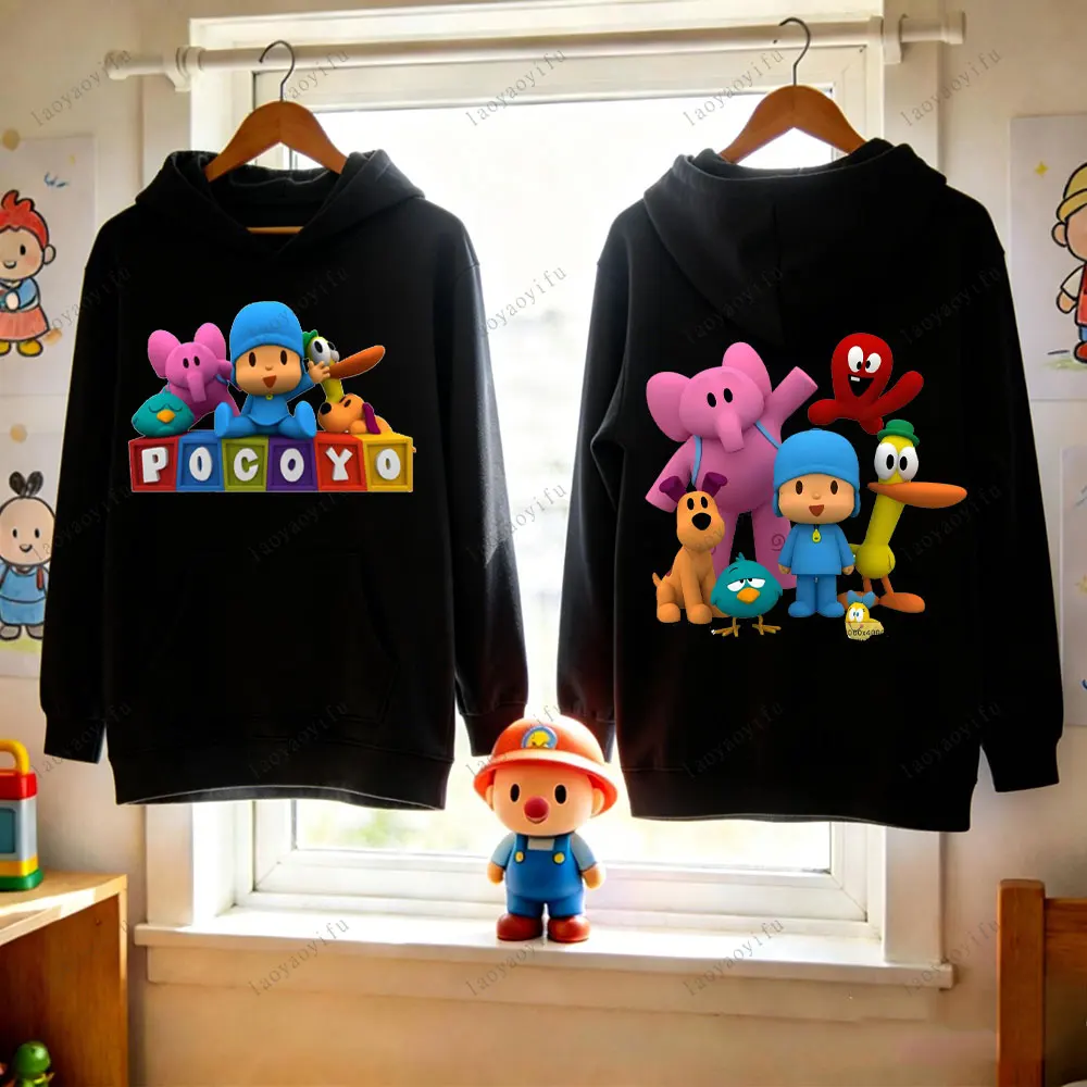 

P-POCOYO Cartoon Graphic Hoodie Men Hoodie Sweatshirt Boys Girls Loose Casual Play Outfit Unique Creative Pullover Men Clothing