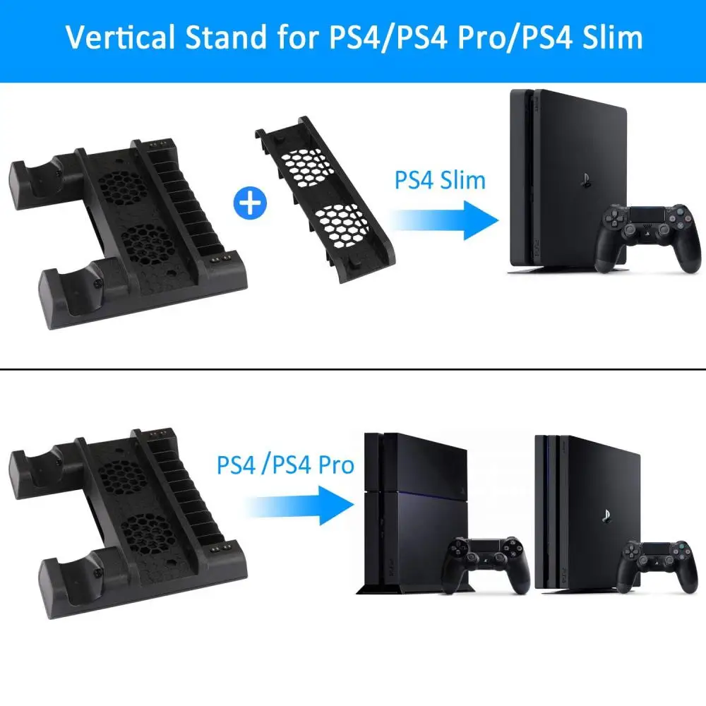 Fans Usb 5v Console Vertical Portable Durable For / / Cooling Fan Abs Led For Cooling Stand Black Cooler