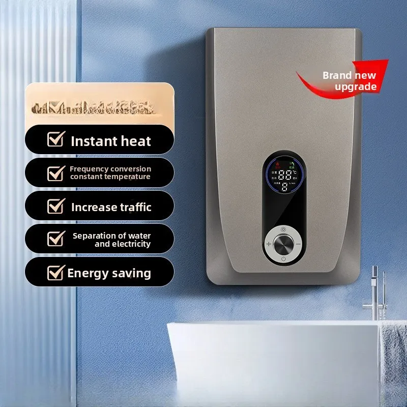 Instant Electric Water Heater, Tank‑Free Wall‑Mounted Fast Direct‑Heating Mini Water Heater for Household Bathing