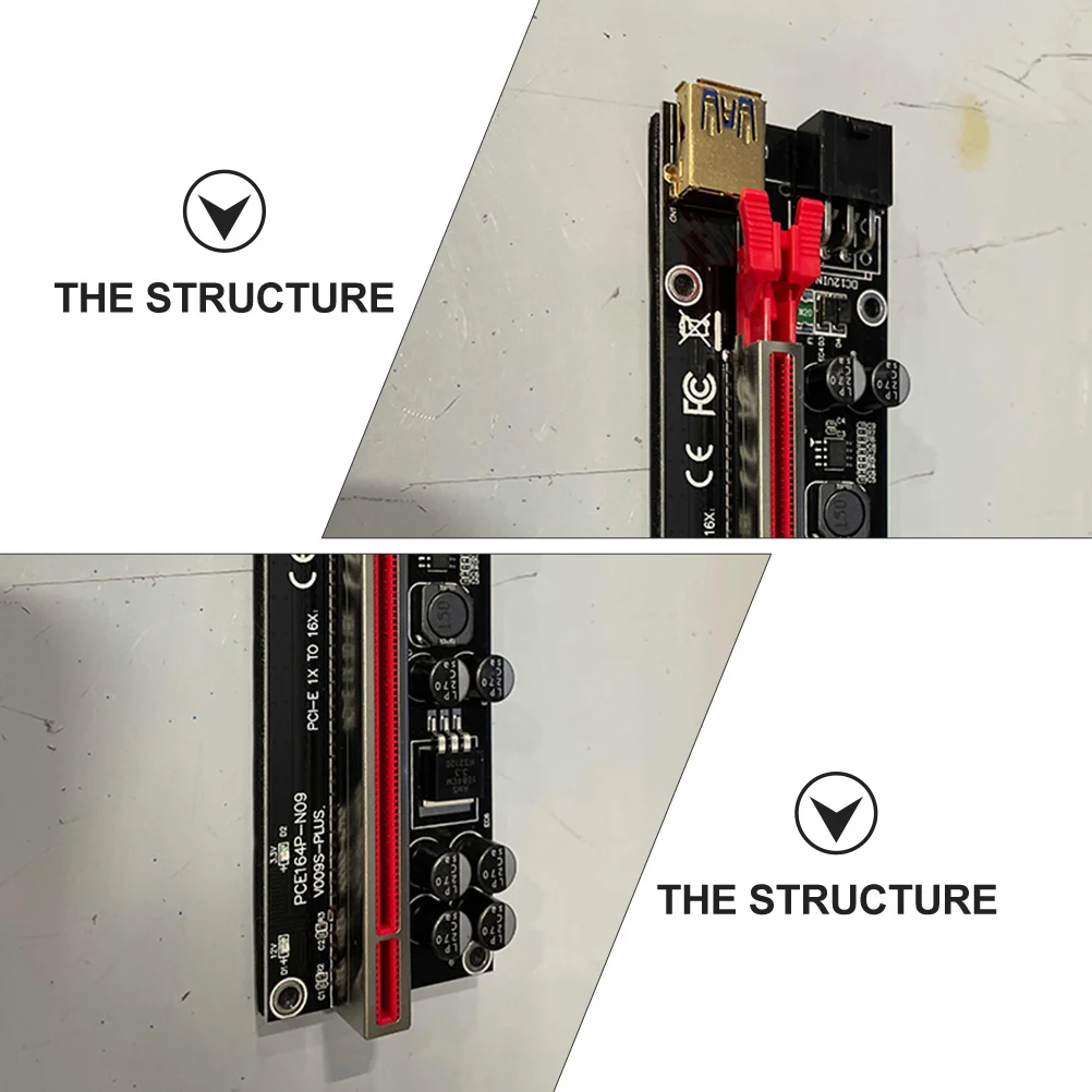 

1 set 1X To 16X 6-Pin Gold-Plated Contacts Pci-E 1X To 16X Adapter Mining Riser Adapter Pci-E Extender Computer Accessories