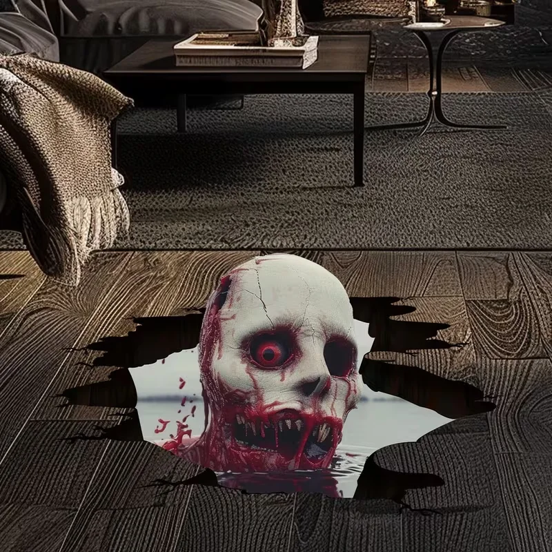 1PC Halloween decoration, horror probe zombie bloody floor stickers, holiday decoration party decoration stickers