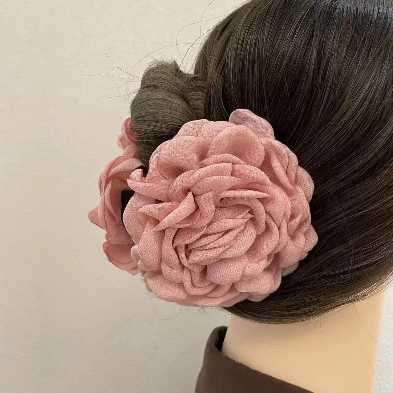 New Arrival 2024 Spring Unique Women Artificial  Rose Flower Big Hair Clips 10cm Sweet Fashion Clips Girls Hair Accessories