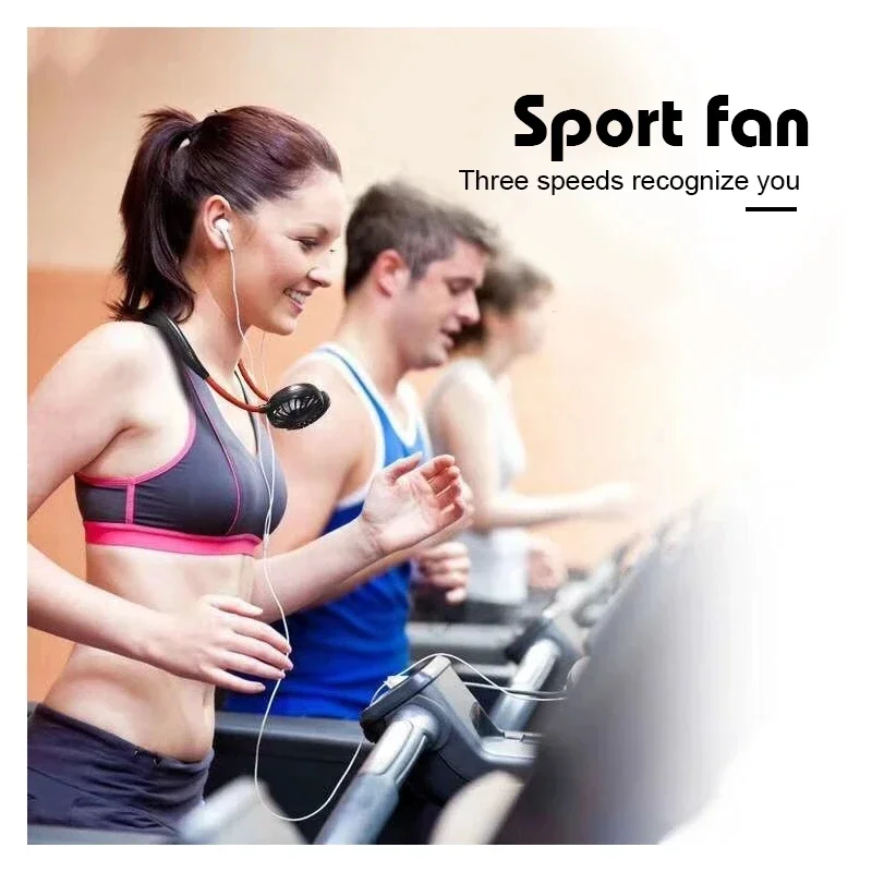 휴대용 목걸이 선풍기, 목선풍기, USB 충전식, 리프리스, 미니 공기 냉각 선풍기, 에어컨, 웨어러