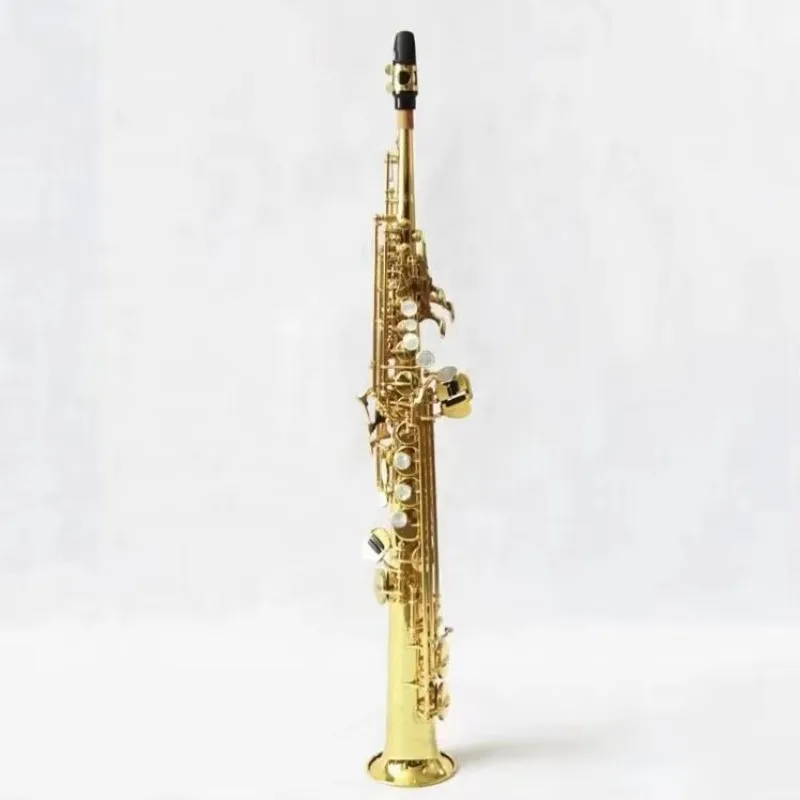 High Quality Musical Instruments Bb Tone Soprano Saxophone With Gold Lacquered Brass Body One-Piece Neck Design