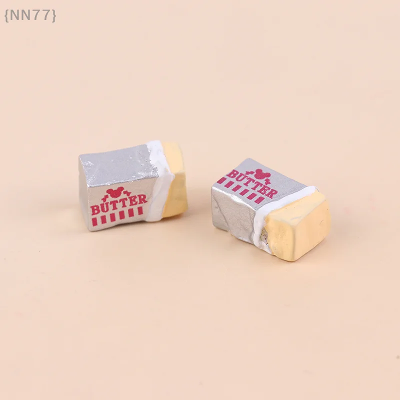 Conjunto criativo de comida para dramatização, 6 peças, mini manteiga e pão realistas para brincar de cozinha e estilo de cena de casa de bonecas