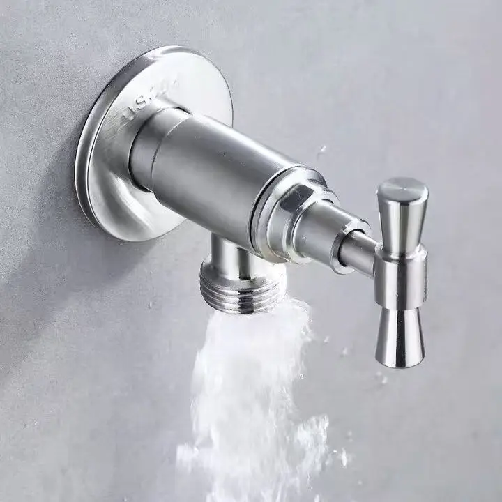 

Stainless Steel Angle Valve G1/2 Inlet Single Outlet Bathroom Water Stop Valve for Toilet Kitchen Household Bathroom Faucet