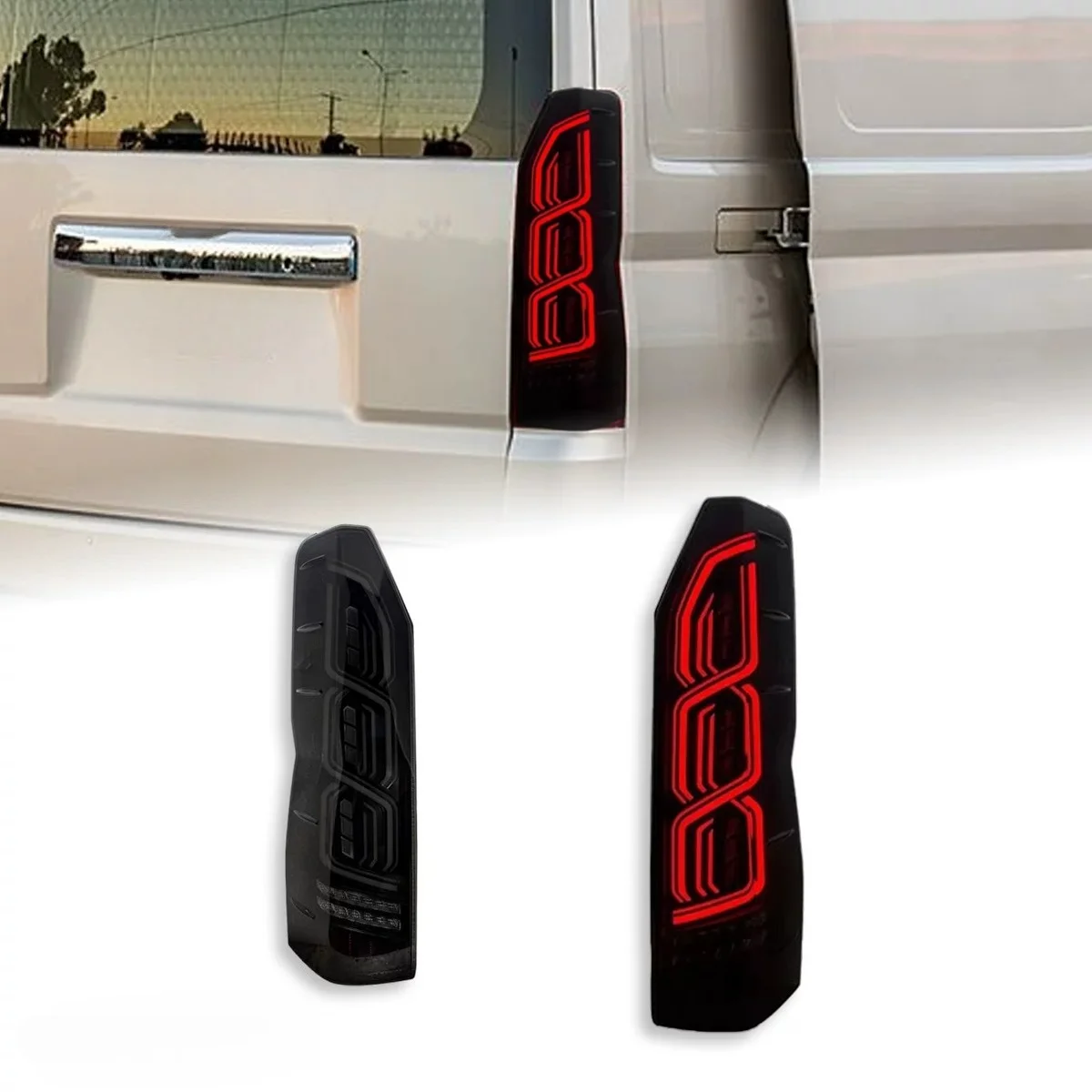 For Toyota Haice 300 2019-2025 Led Taillight Assembly with DRL Turn Signal Brake Light Reverse Lamp Modification Accessories