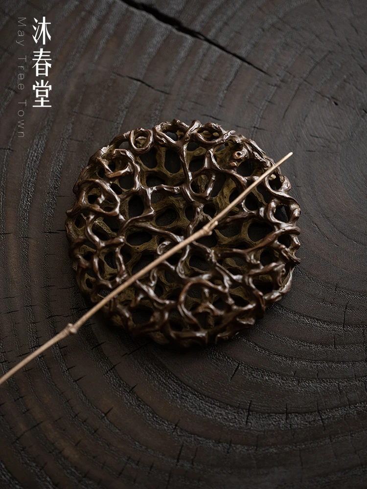 Mucunting Copper Vine Suzhou Precision Xuande Color Copper Art Tea Mat Tea Pet Display Tea Pillow Vajilla de mesa Accesorios