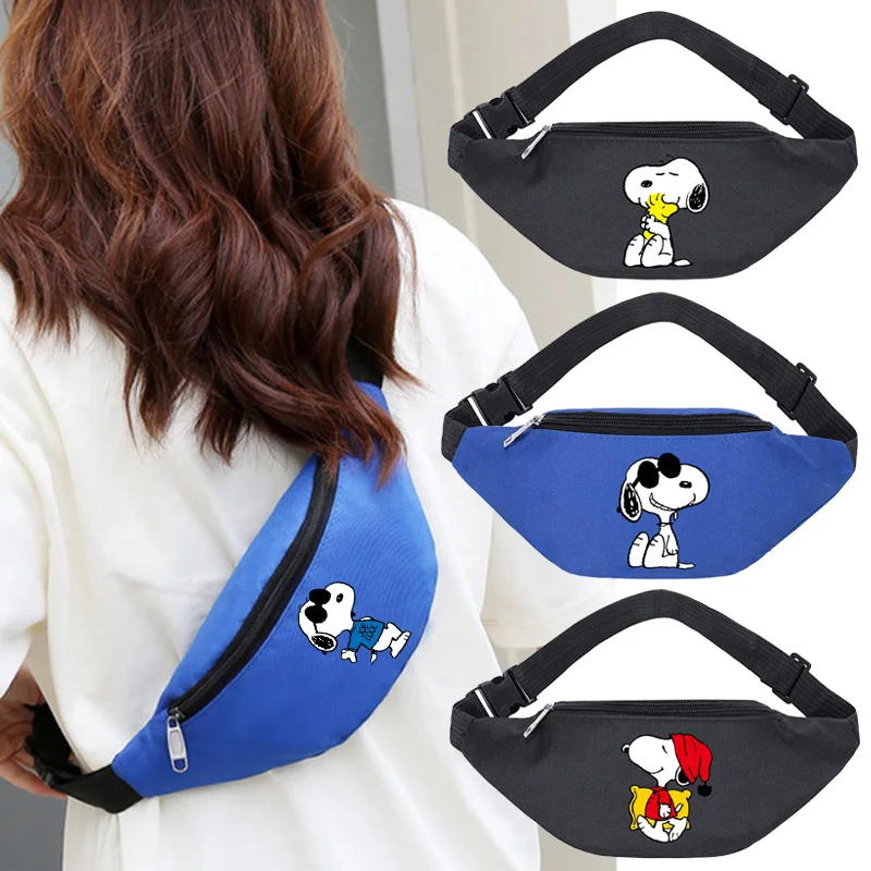 Snoopys Fanny Packs for Men Women Cartoon Dog Waist Bag Anime Unisex Outdoor Sports Casual Crossbody Bags Birthday Gift