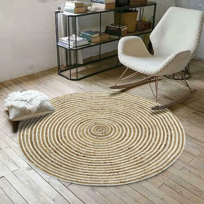 

Area Rug Large Rug for Living Room Rug 100%Natural Jute Braided Style Modern Boho Carpet Rustic Look Decor Area Rug