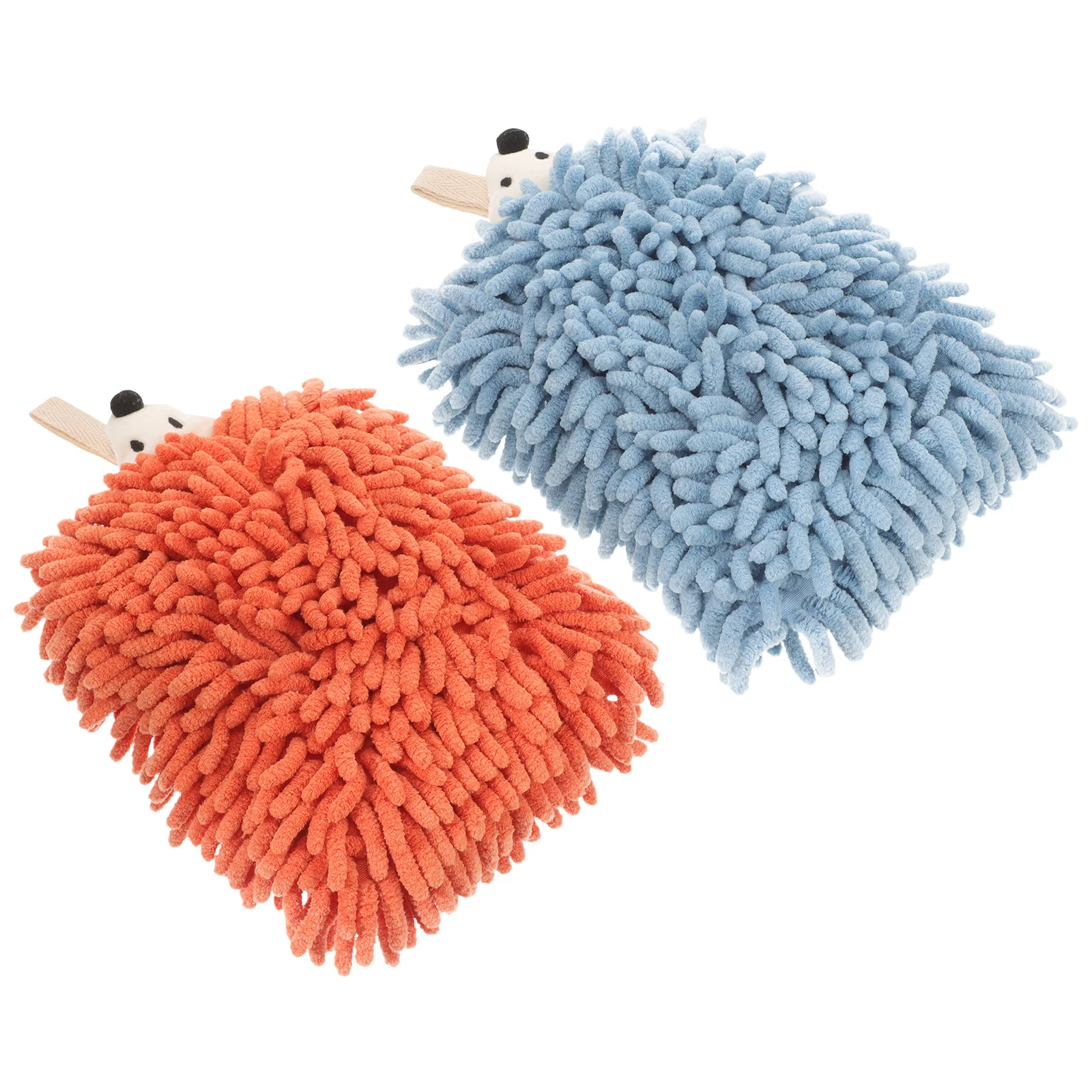 

2Pcs Cute Hand Towel Cartoon Hedgehog Water Absorbent Kitchen Bathroom Accessory Soft Chenille Fabric Kitchen Towel