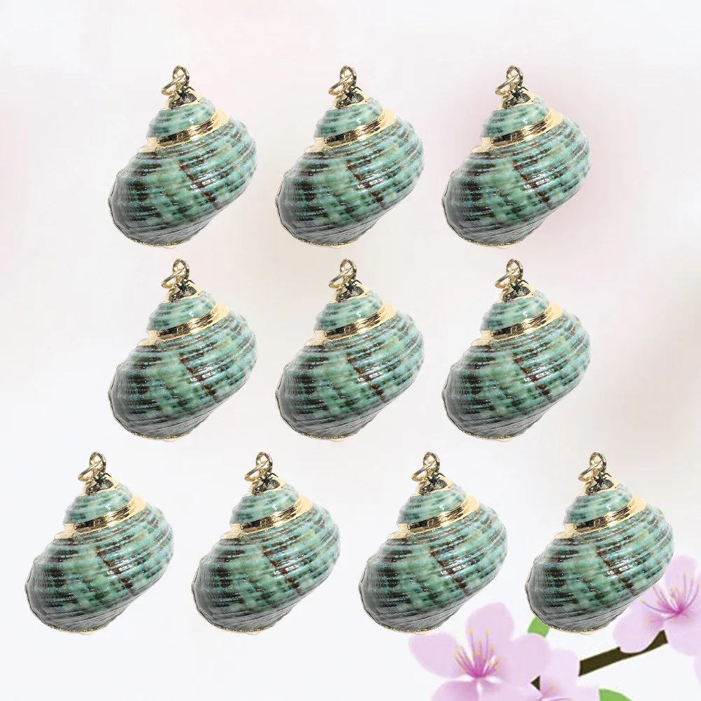 

10Pcs Gold-Rim Conch Shell Jewelry Making Supplies Natural Sea Style DIY Accessories Lightweight Elegant Decor for Dance
