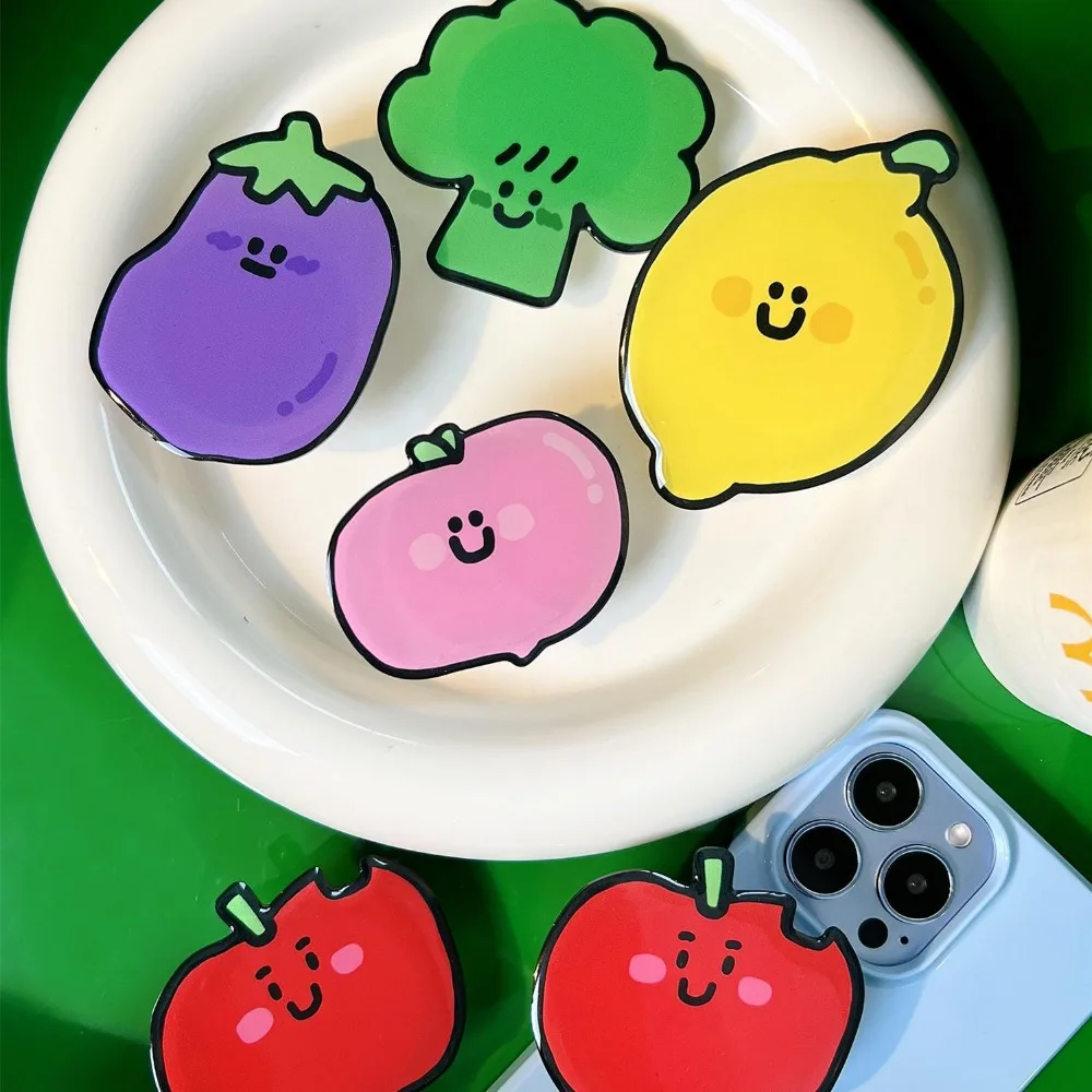 

Складной овощной фруктовый милый чехол с подушкой безопасности, паста для телефона Griptok INS, корейский стиль для iPhone, чехол с беспроводной зарядкой, кольцо-держатель