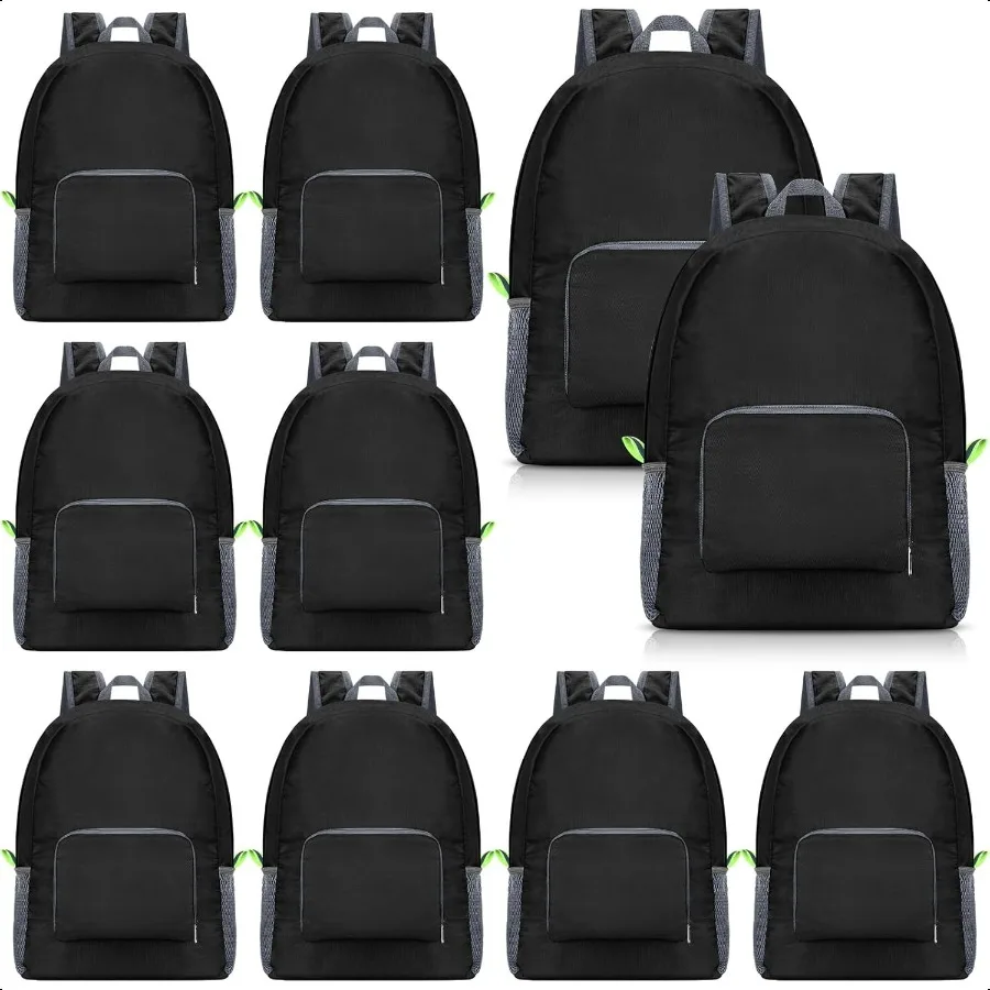 

10 Pcs Backpacks in Bulk 16.5 Inches Back Pack Basic Backpack for Adult Lightweight Outdoor Travel Book Bags Black