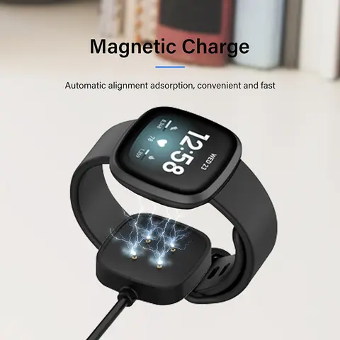 Charger Cable For Fitbit Versa 3 4/ Sense 1 2 Charging Smart watch USB Cord Dock Adapter Magnetic 0.3M 1M Smartwatch Accessory