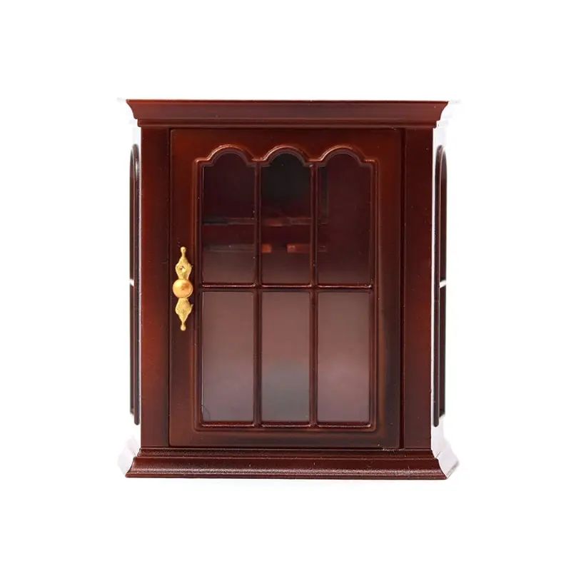 1Pc 1:12 Dollhouse Miniature Plastic Cabinet Doll House Handcrafted Wall Cabinet Wine Cabinet Furniture Model Decor Mini Cabinet