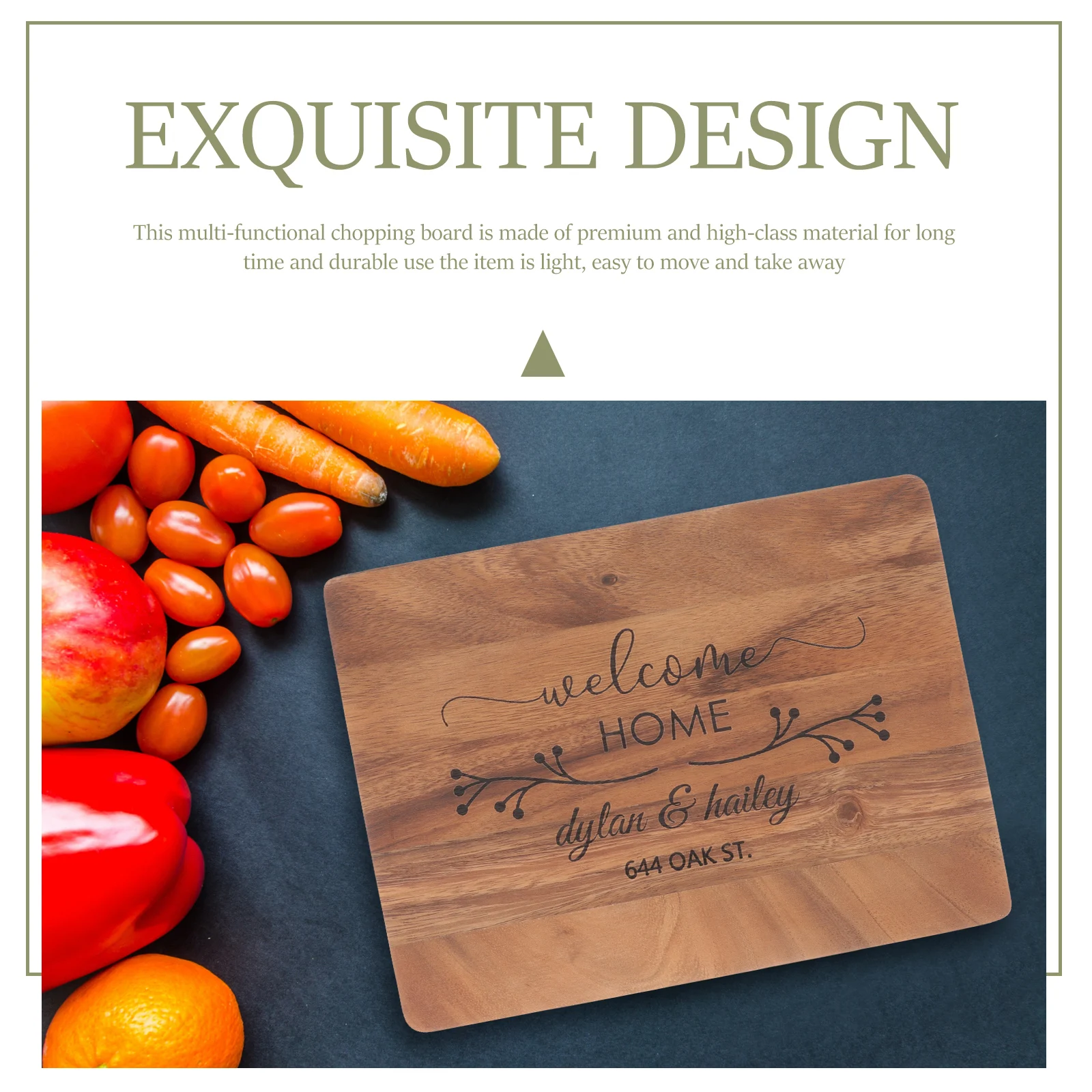 

Walnut Wood Carving Cutting Sturdy Kitchen Chopping Board Portable Home Essential Wooden Board Kitchen Cooking Gift
