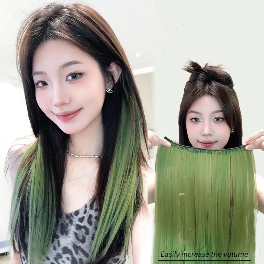 วิกผมสังเคราะห์แบบคลิปในชิ้นเดียวย้อมอเนกประสงค์สําหรับผมสีขาว ให้ความรู้สึกเป็นธรรมชาติและต่อผมง่าย ชิ้นวิกผมแบบไม่มีรอยต่อ