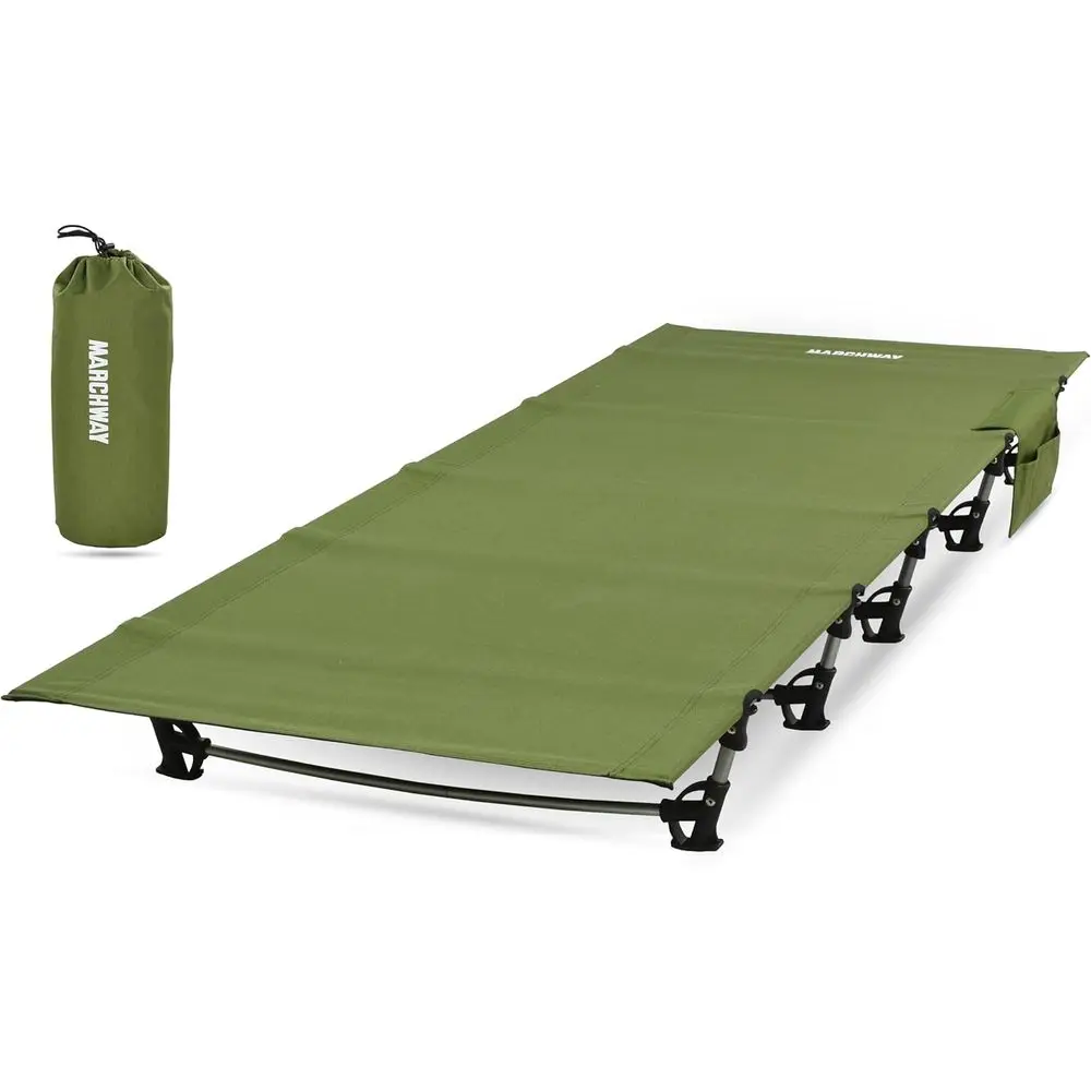 

Ultralight Portable Camping Cot, Compact Outdoor Travel Bed, Ideal for Hiking, Mountaineering, Lightweight Backpacking - Army Gr