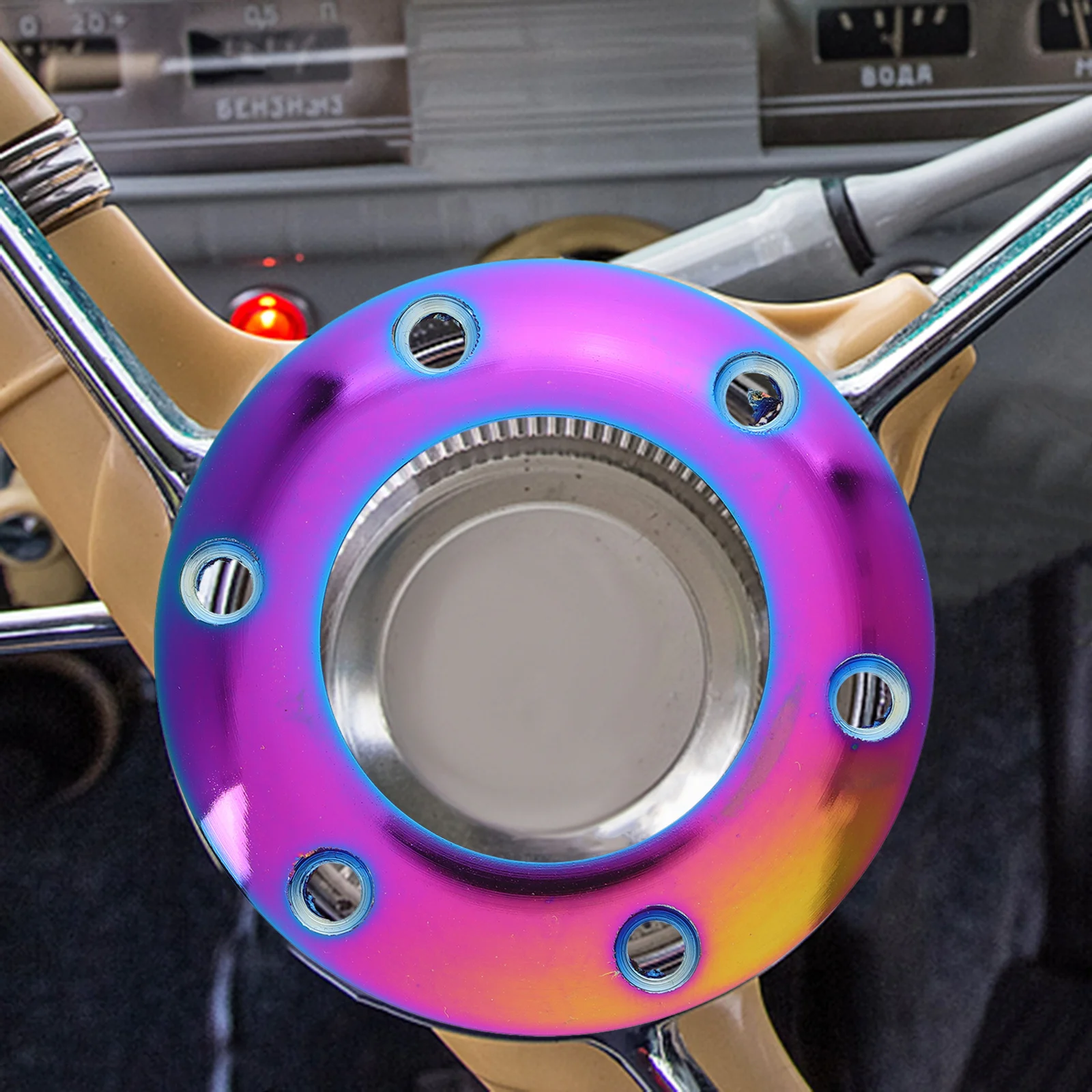 

Wheel Horn Button Cover Colorful Alloy Design Easy Installation Compatible With Most Car Models Horn Button For Steering