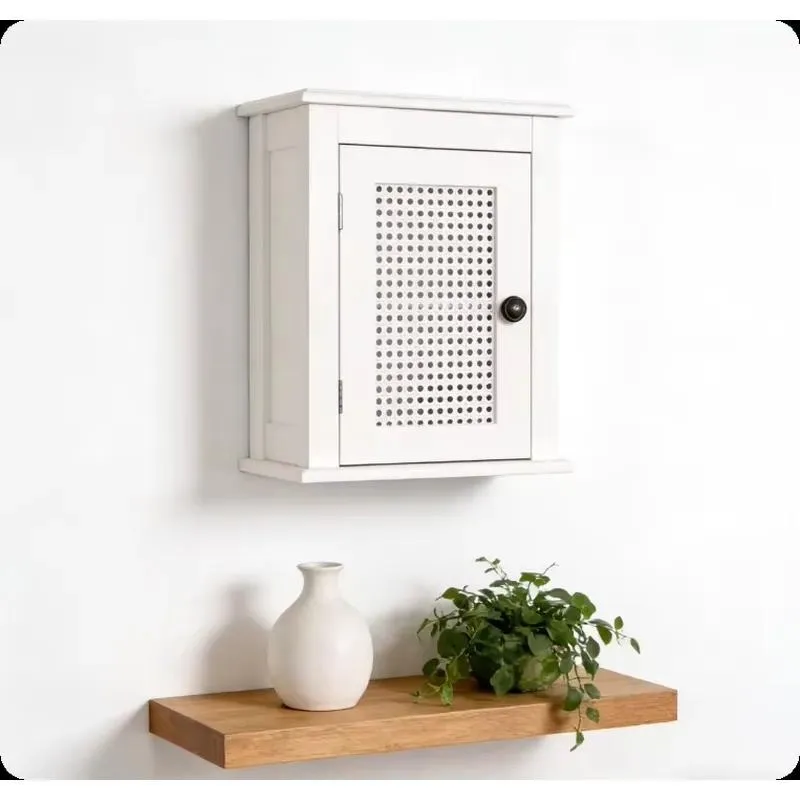 Modern Wall Mounted Bathroom Cabinet Over Toilet Storage Locker with Door and Adjustable Shelves Stylish Space Saving
