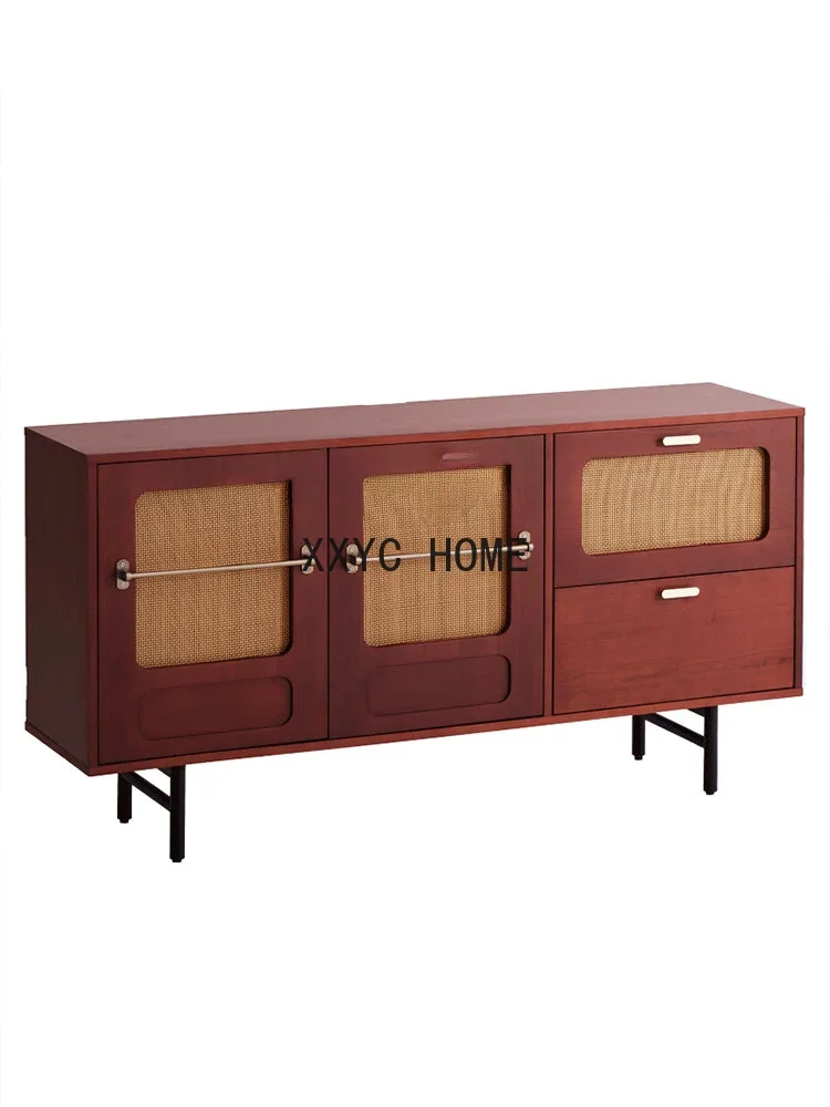 Боковой шкаф Gothenburg, средневековый настенный шкаф для телевизора, сервант из массива дерева, шкаф для хранения из ротанга, гостиная