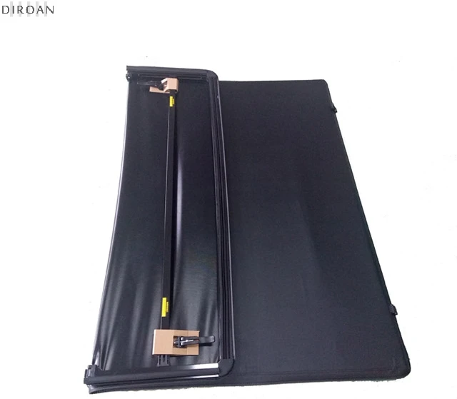 Diroan factory sale 2015+ Navara NP300  PVC leather 6063 Aluminum black color pickup truck carriage soft Tri-Fold tonneau Cover