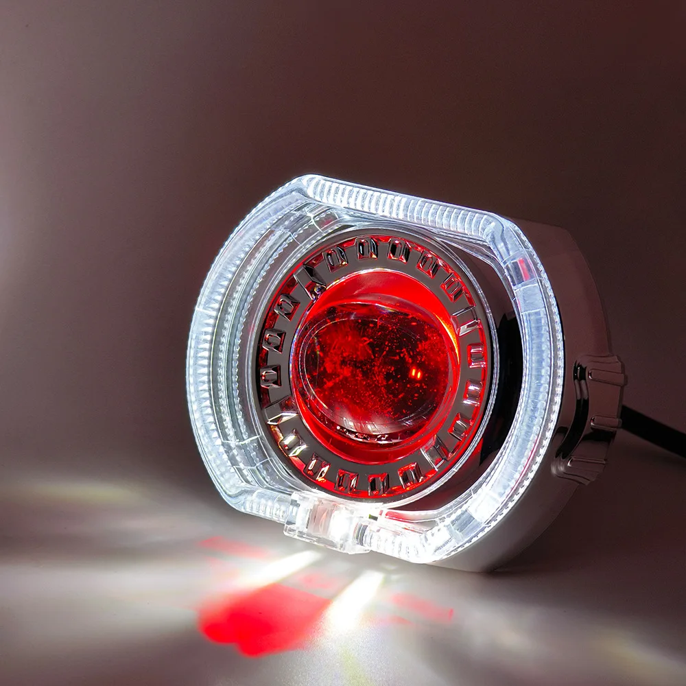 Modificación eléctrica para motocicleta, faro de ojo de Ángel, lente de alta potencia de 3 pulgadas, iluminación eléctrica para coche