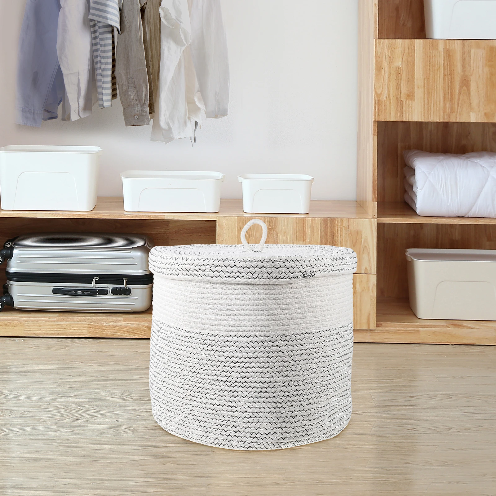 

Cotton Rope Storage Baskets Foldable Laundry Container Toy Clothes Organizer Sundries Holder Basket