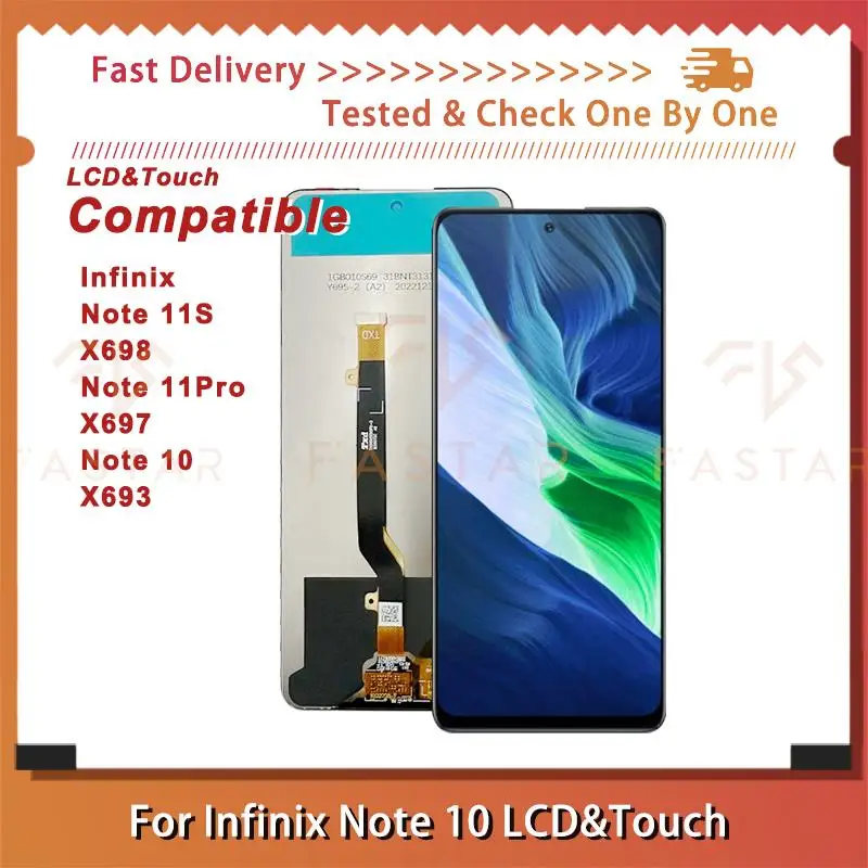 

6.95"Tested For Infinix Note 10 11S X693 LCD Display Touch Screen Digitizer Assembly Note10 LCD Repair Replacement X697 X698 LCD