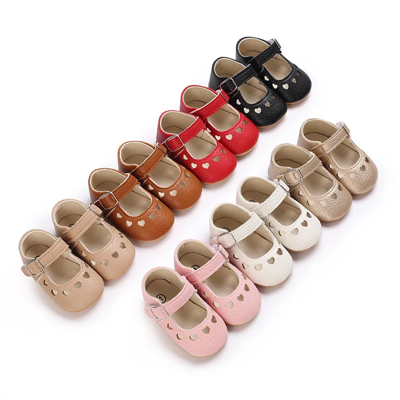 0-18M Spring Autumn Cute Heart Pattern Princess Shoes Comfortable Walking Casual Footwear For Baby Girls