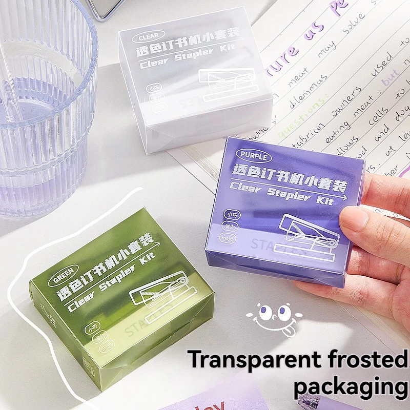 Transparent Mini Stapler for Primary & Secondary Schools Small Handheld Student Stapler Link Stapler P