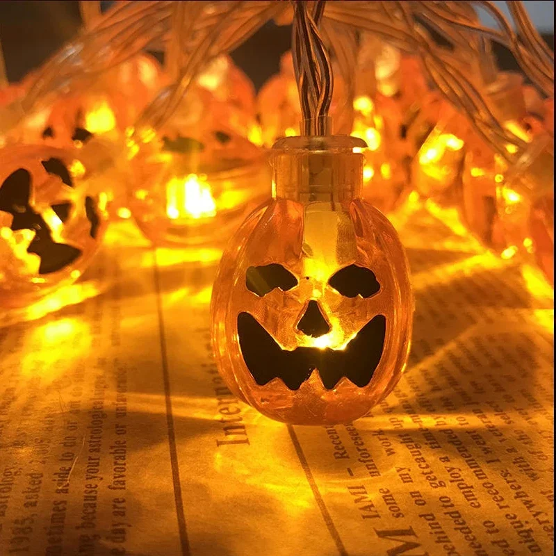 LED Pumpkin Solar Powered String Lights Outdoor Waterproof Garden Fairy Garland Halloween Yard Terrace Party Holiday Decoration